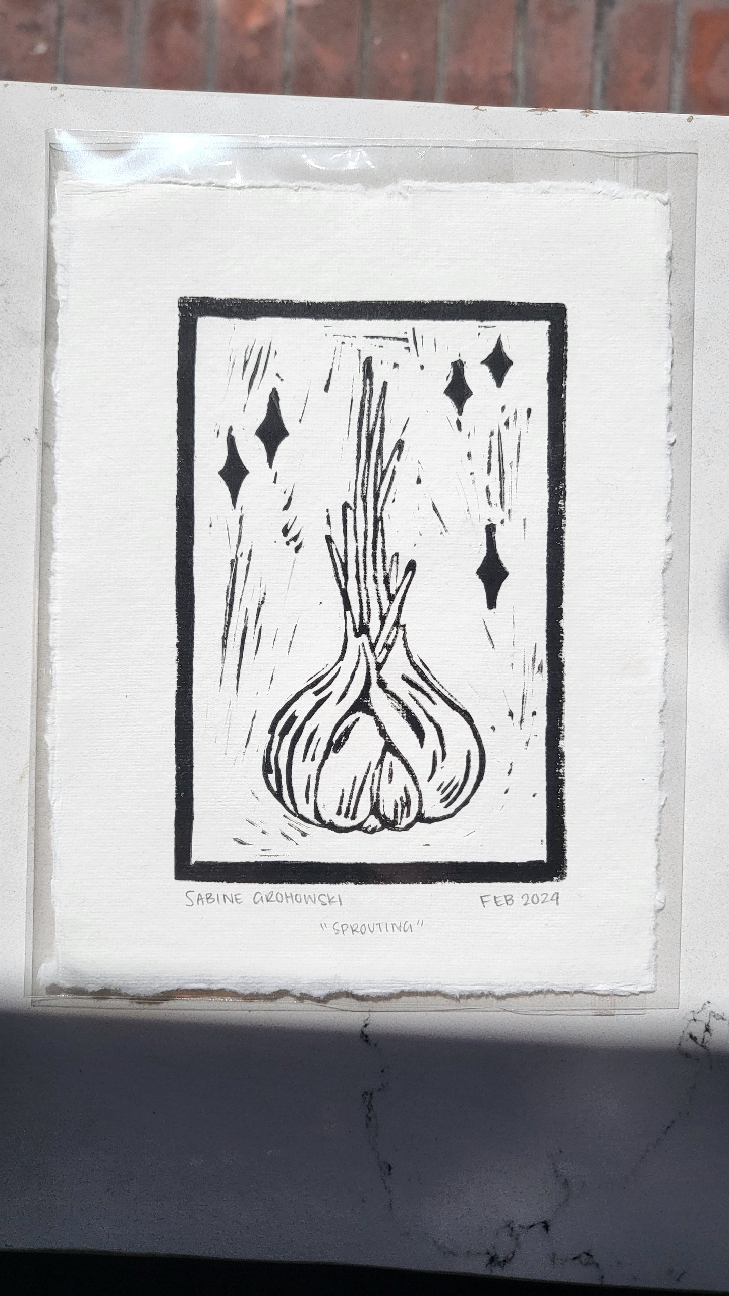 Garlic Lino Prints